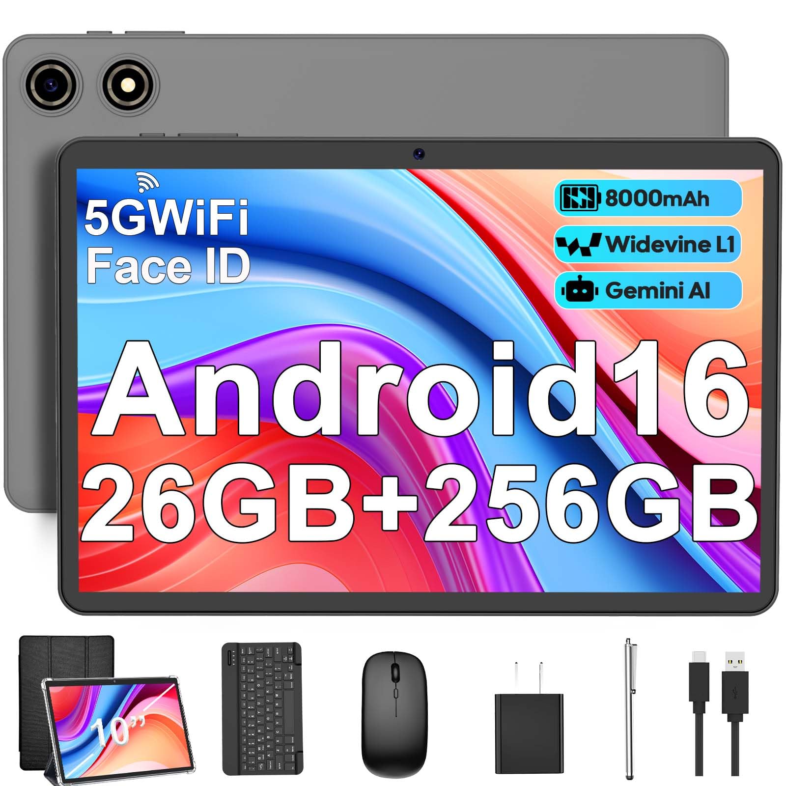 Amazon.com: 2026 Android Tablet with Keyboard, Upgraded Android 16